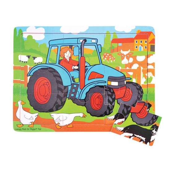 9 Piece Tray Puzzle - Tractor
