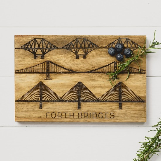 Forth Bridges Oak Board 30cm